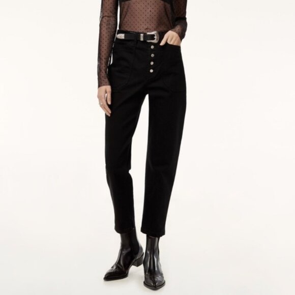 LIKE NEW Wilfred Free Black Belen High Rise Pants BLACK 02 - Picture 1 of 5